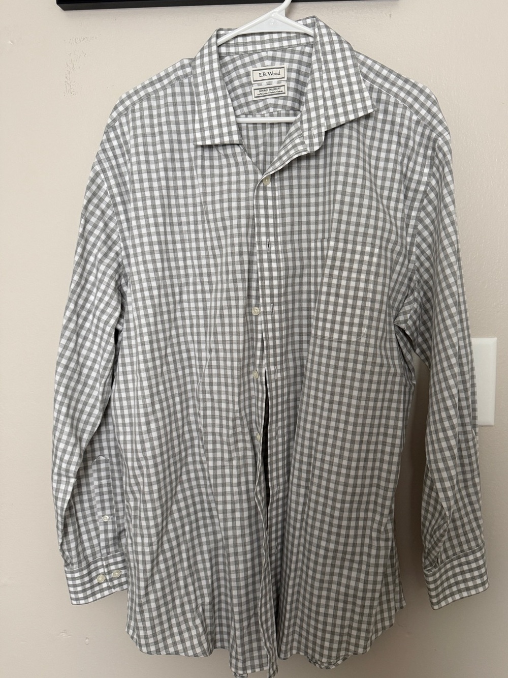 Gray Gingham Men's Dress Shirt
